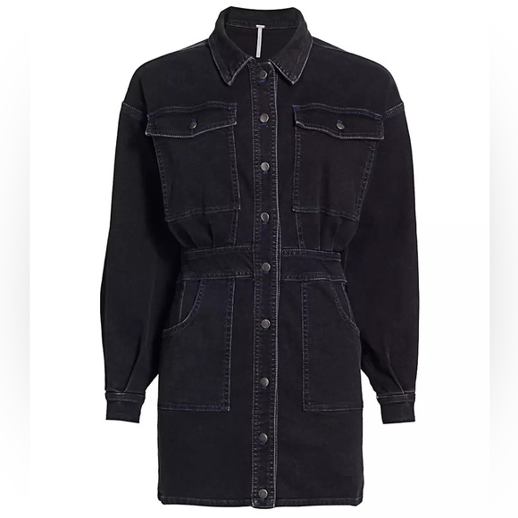 Free People Bo soft denim dress new - Picture 10 of 12